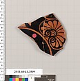 Terracotta fragment of a kylix (drinking cup), Terracotta, Greek, Attic