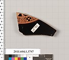 Terracotta fragment of a kylix (drinking cup), Terracotta, Greek, Attic