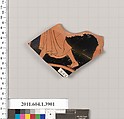 Terracotta fragment of a kylix (drinking cup), Terracotta, Greek, Attic