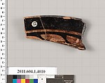Terracotta rim fragment of a kylix (drinking cup), Terracotta, Greek, Attic