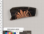 Terracotta rim fragment of a kylix (drinking cup), Terracotta, Greek, Attic