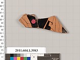 Terracotta fragment of a kylix (drinking cup), Terracotta, Greek, Attic