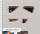 Terracotta rim fragments of kylikes (drinking cups), Terracotta, Greek, Attic