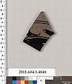Terracotta fragment of a kylix (drinking cup), Terracotta, Greek, Attic
