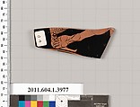 Terracotta fragment of a kylix (drinking cup), Terracotta, Greek, Attic