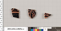 Terracotta fragments of kylikes (drinking cups), Terracotta, Greek, Attic