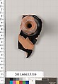 Terracotta fragment of a kylix (drinking cup), Terracotta, Greek, Attic