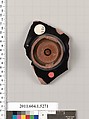 Terracotta fragment of a kylix (drinking cup), Terracotta, Greek, Attic