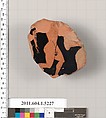 Terracotta fragment of a kylix (drinking cup), Terracotta, Greek, Attic
