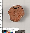 Terracotta fragment of a kylix (drinking cup), Terracotta, Greek, Attic
