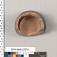 Terracotta fragment of a kylix (drinking cup), Terracotta, Greek, Attic