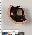 Terracotta fragment of a kylix (drinking cup), Terracotta, Greek, Attic