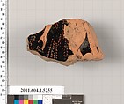 Terracotta fragment of a kylix (drinking cup), Terracotta, Greek, Attic