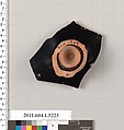 Terracotta fragment of a kylix (drinking cup), Terracotta, Greek, Attic