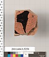 Terracotta fragment of a kylix (drinking cup), Terracotta, Greek, Attic