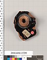 Terracotta fragment of a kylix (drinking cup), Terracotta, Greek, Attic
