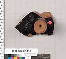 Terracotta fragment of a kylix (drinking cup), Terracotta, Greek, Attic