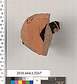 Terracotta fragment of a kylix (drinking cup), Terracotta, Greek, Attic