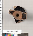 Terracotta fragment of a kylix (drinking cup), Terracotta, Greek, Attic