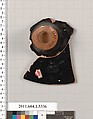 Terracotta fragment of a kylix (drinking cup), Terracotta, Greek, Attic