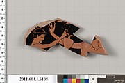 Terracotta fragment of a kylix (drinking cup), Attributed to the Epidromos Painter [DvB], Terracotta, Greek, Attic