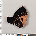 Terracotta fragment of a kylix (drinking cup), Attributed to the Elpinikos Painter [DvB], Terracotta, Greek, Attic