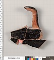 Terracotta fragment of a kylix (drinking cup), Terracotta, Greek, Attic