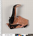 Terracotta fragment of a kylix (drinking cup), Terracotta, Greek, Attic