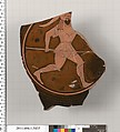 Terracotta fragment of a kylix (drinking cup), Terracotta, Greek, Attic