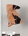 Terracotta fragment of a kylix (drinking cup), Terracotta, Greek, Attic