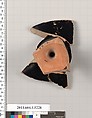 Terracotta fragment of a kylix (drinking cup), Terracotta, Greek, Attic
