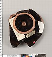 Terracotta fragment of a kylix (drinking cup), Terracotta, Greek, Attic