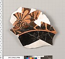 Terracotta fragment of a kylix (drinking cup), Terracotta, Greek, Attic