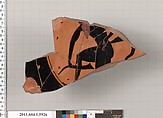 Terracotta fragment of a kylix (drinking cup), Terracotta, Greek, Attic