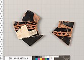 Terracotta fragments of a kylix (drinking cup), Terracotta, Greek, Attic