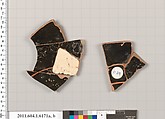 Terracotta fragments of a kylix (drinking cup), Terracotta, Greek, Attic