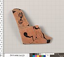 Terracotta fragment of a kylix (drinking cup), Terracotta, Greek, Attic