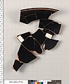 Terracotta fragment of a kylix: eye-cup  (drinking cup), Terracotta, Greek, Attic