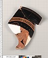 Terracotta fragment of a kylix (drinking cup), Terracotta, Greek, Attic
