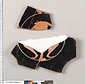 Terracotta fragments of a kylix (drinking cup), Terracotta, Greek, Attic