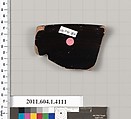 Terracotta rim fragment of a kylix (drinking cup), Terracotta, Greek, Attic