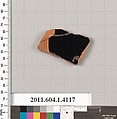 Terracotta fragment of a kylix (drinking cup), Terracotta, Greek, Attic