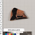 Terracotta fragment of a kylix (drinking cup), Terracotta, Greek, Attic