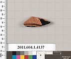 Terracotta fragment of a kylix (drinking cup), Terracotta, Greek, Attic