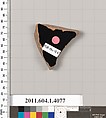Terracotta fragment of a kylix (drinking cup), Terracotta, Greek, Attic