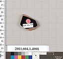 Terracotta fragment of a kylix (drinking cup), Terracotta, Greek, Attic