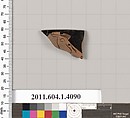 Terracotta rim fragment of a kylix (drinking cup), Terracotta, Greek, Attic