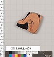 Terracotta fragment of a kylix (drinking cup), Terracotta, Greek, Attic