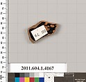 Terracotta fragment of a kylix (drinking cup), Terracotta, Greek, Attic