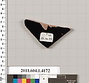 Terracotta fragment of a kylix (drinking cup), Terracotta, Greek, Attic